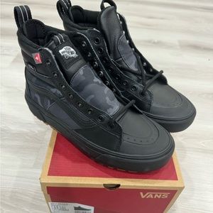 Vans Sk8 Hi Black Camo leather